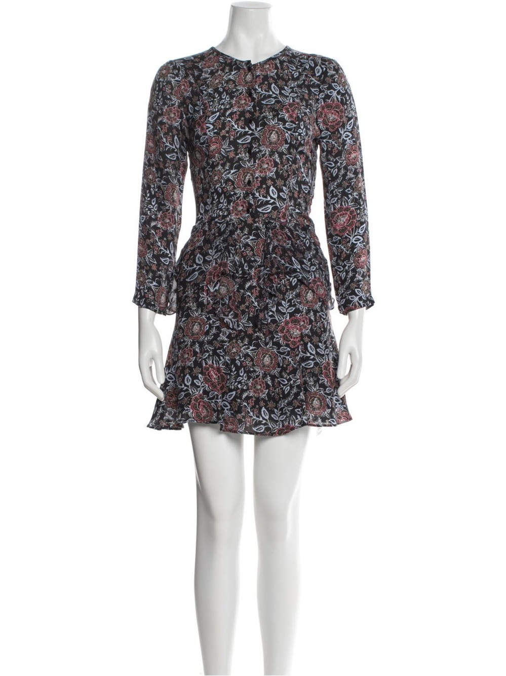 Veronica Beard 100% silk mini dress floral streetwear cottage festival vacay 2